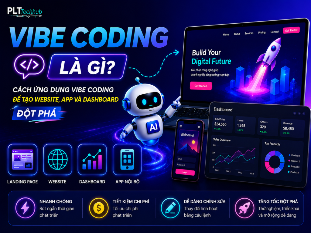 Vibe Coding là gì? Giải pháp tạo Website, App và Dashboard nhanh chóng cho người không chuyên