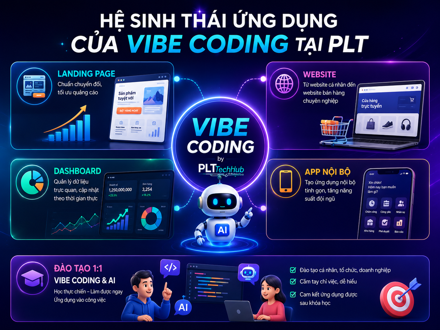 Hệ sinh thái ứng dụng của Vibe Coding tại PLT